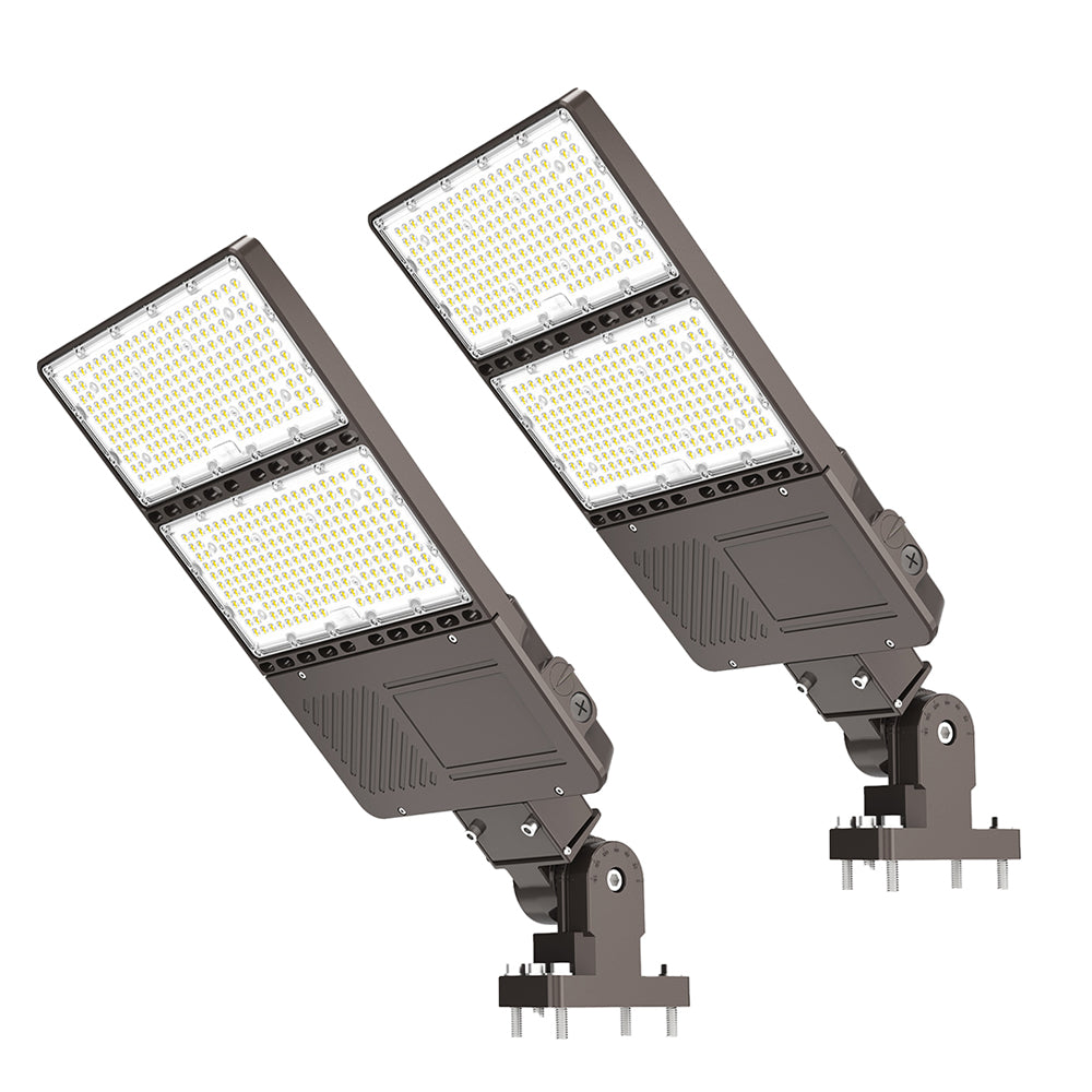 LED Shoebox Light with Built-in Photocell 277-480Vac 400W 5000K (Non-Dim) 56000LM Equivalent Type III 2PK