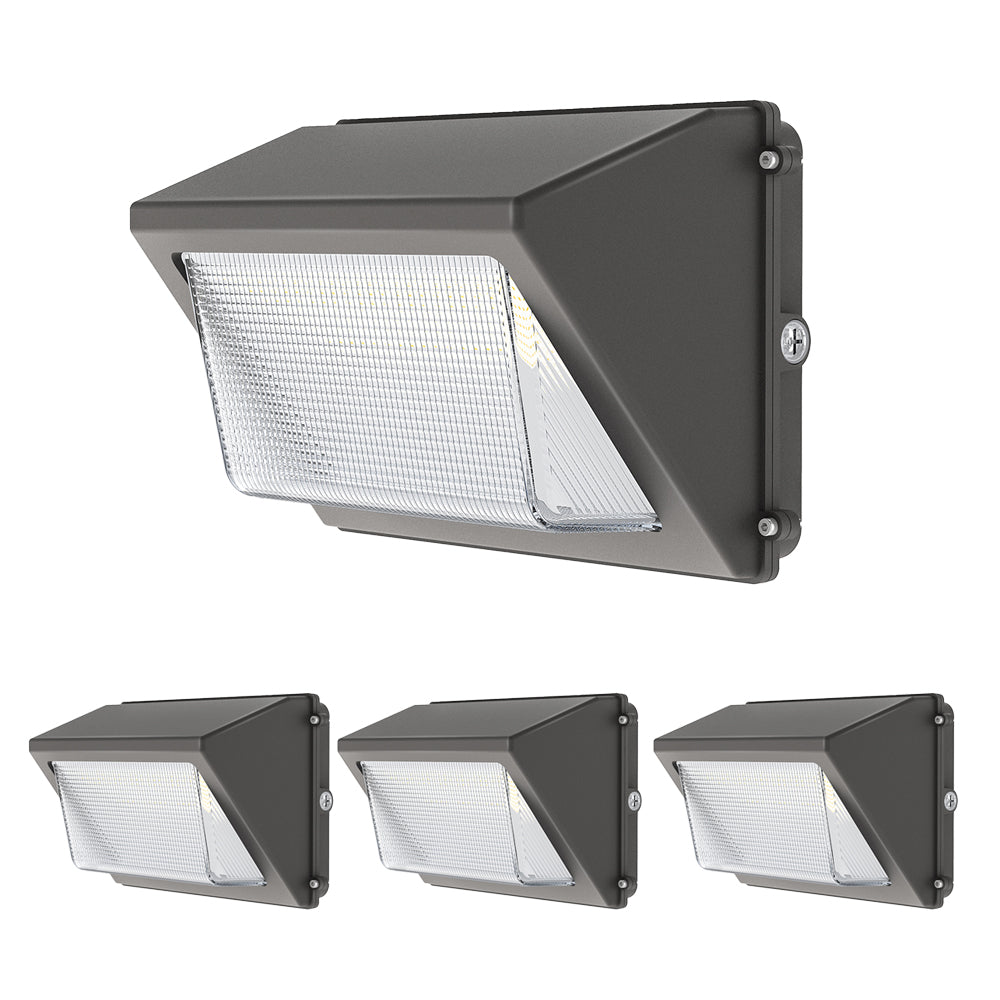 LED Wall Pack Light with Photocell 120-277Vac 60W (3 Watts) 5000K(3 CCT)(Non-Dim) 8400LM Glass Lens 4PK