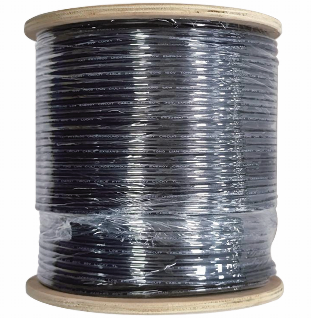 Low Voltage Landscape Wire 14 Gauge 2 Conductor Cable 14 AWG Black Jacket Direct Burial Heat Resistant UL 500FT 1Roll