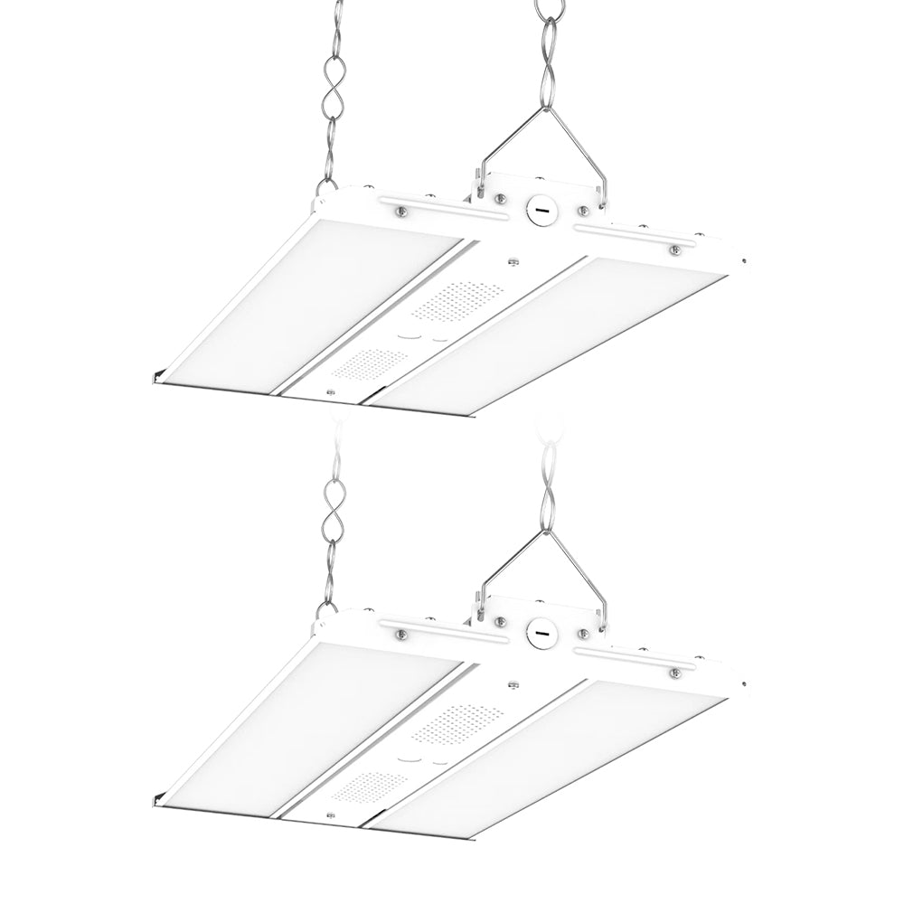 Haloitte Lighting 2FT LED Linear High Bay Light with Sensor Base 120-277Vac Selectable Wattage 110W to 220W 5000K 0-10V Dim