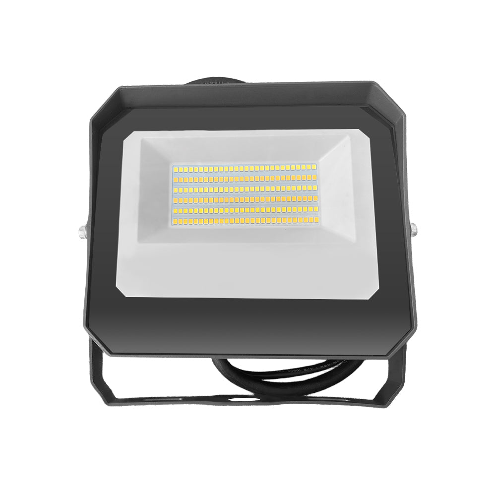 Haloitte Lighting LED Flood Light with Bypassable Photocell 120-277Vac Selectable Wattage 100W to 150W Selectable CCT 3000K to 5000K 0-10V Dim IP65 Outdoor