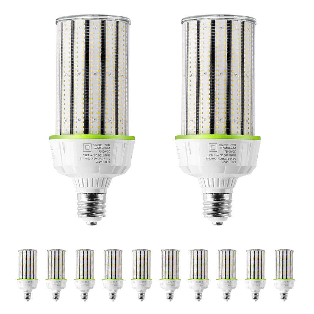 LED Corn Light Bulb E39 Base with PC Cover 120-277Vac 100W (300W Halide Equivalent) 5000K 14000LM 12PK