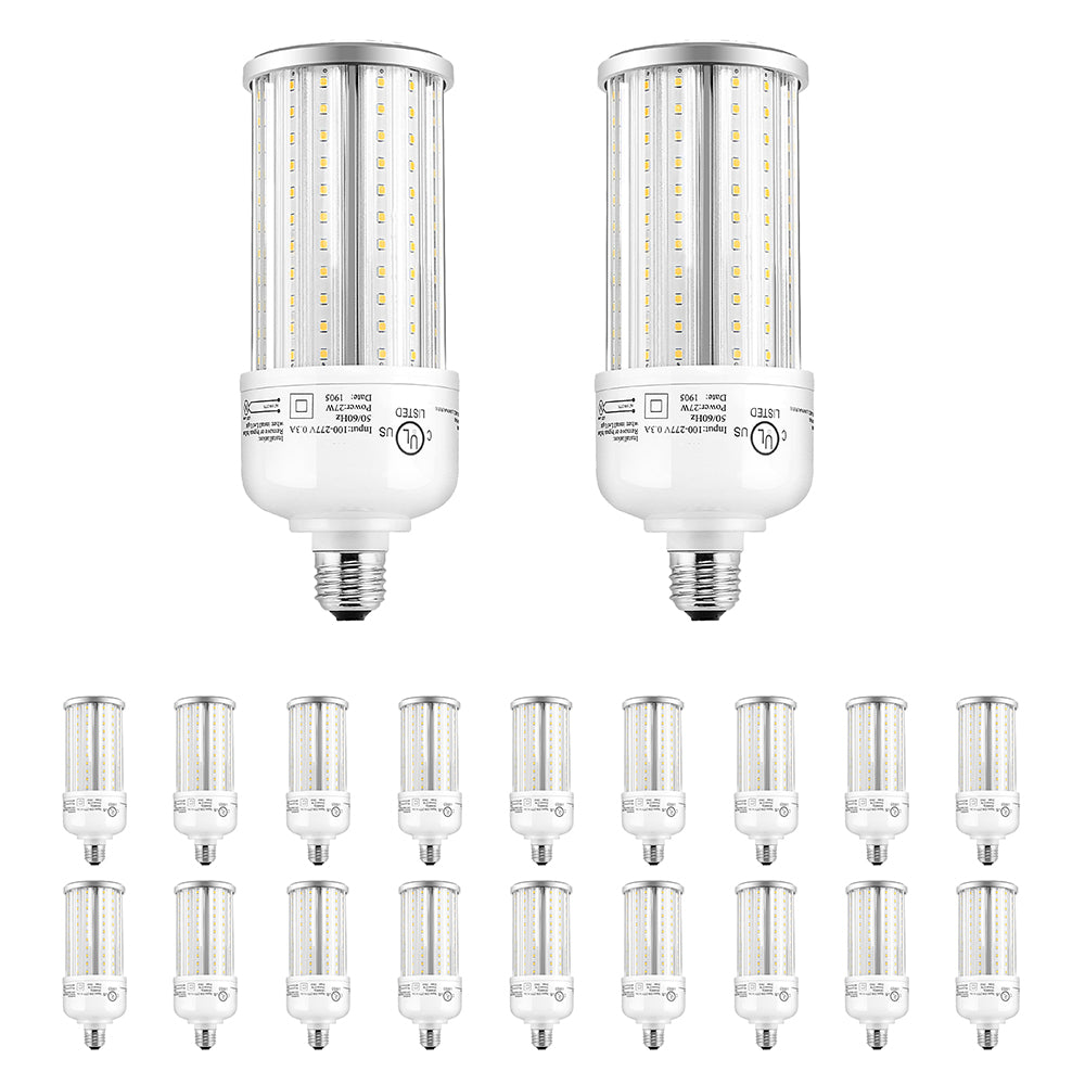 LED Corn Light Bulb E26/E39 Base 120-277Vac 27W (100W Halide Equivalent) 5000K 3780LM 20PK