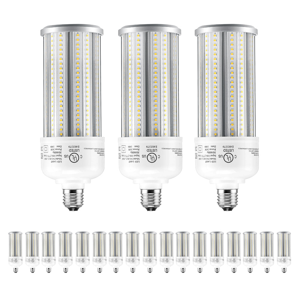 LED Corn Light Bulb E26/E39 Base 120-277Vac 36W (150W Halide Equivalent) 5000K 5040LM 20PK