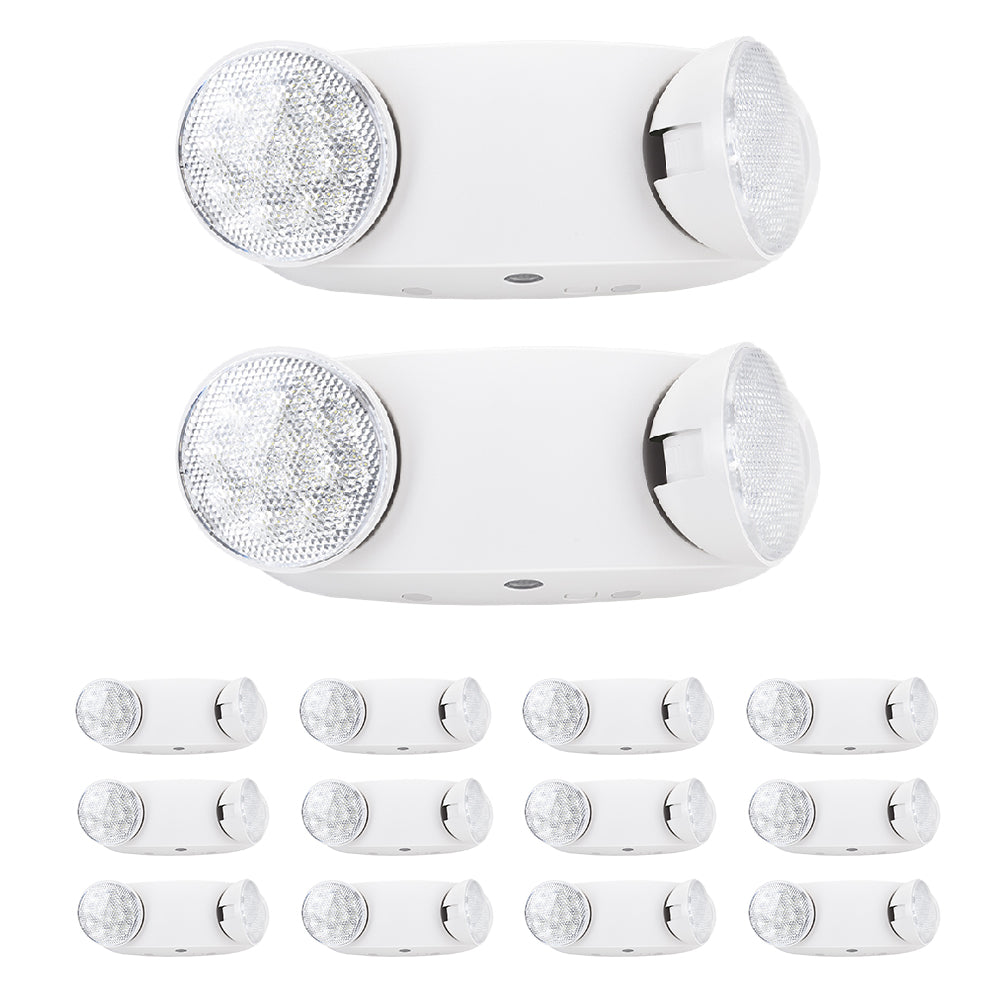 LED Emergency Light with Emergency Back-up Battery Adjustable Heads 120-277Vac 4W 14PK